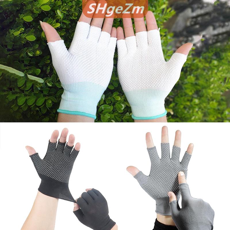 [COD] SHgeZm Găng tay đi xe đạp mùa hè Găng tay nửa ngón tay chống trượt chống mồ hôi Găng tay nam