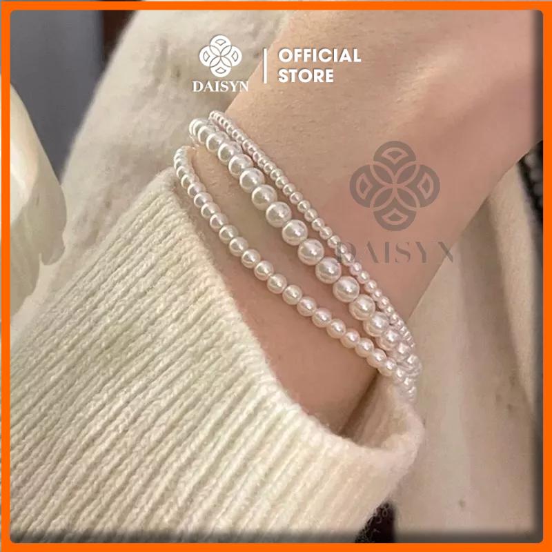 [ DAISYN ] N701 bộ 3 Vòng tay hạt Ngọc nhân tạo hạt trai sang trọng cho nữ
