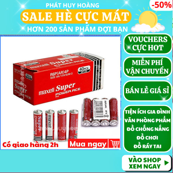 4 viên pin 3A AAA Maxell hoặc 4 viên pin 2A AA Maxell giá rẻ chất lượng cao, pin maxell 2a loại tốt, pin aaa thay cho đồng hồ treo tường, pin tiểu cao cấp chính hãng, pin 2a 3a maxel tiện dụng, Phát Huy Hoàng