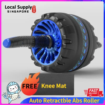 Abdominal Roller Wheel, Auto Rebound/Retractable [Free Knee Mat], Sports Exercise Fitness Roller Wheel - Ab Exercise Equipment Used as at Home Workout Equipment