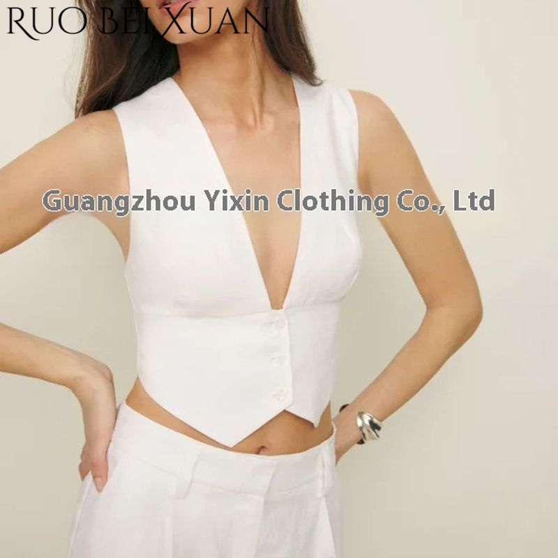 Ruo Bei Xuan 2024 Summer European and American Fashion Sleeveless Vest ราคา 368 บาท*ส่งฟรี