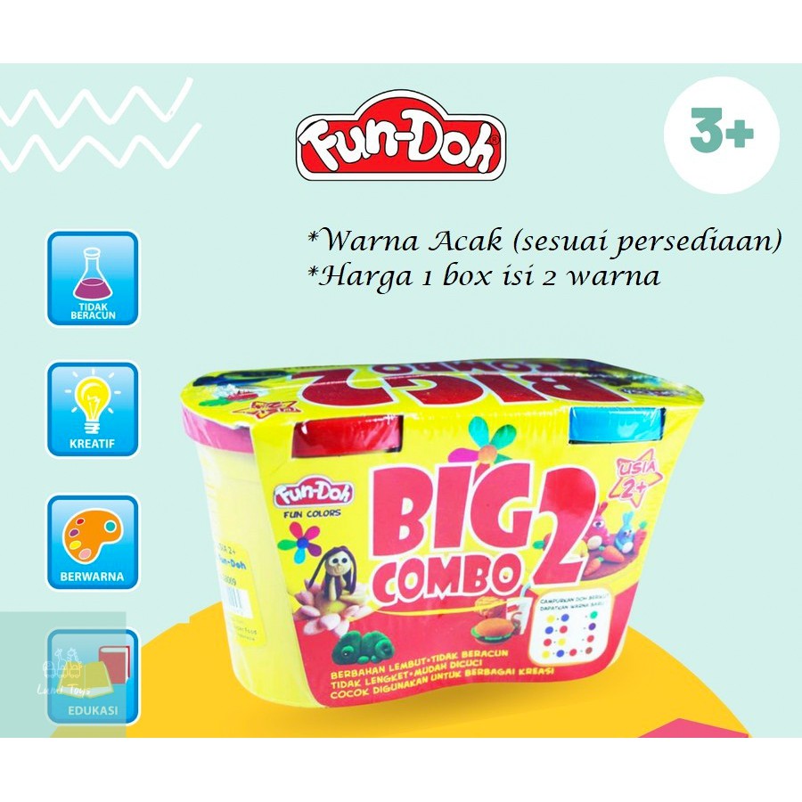 Mainan Anak Lilin Fun Doh BIG COMBO 2 Refill - FunDoh PlayDoh Play Doh