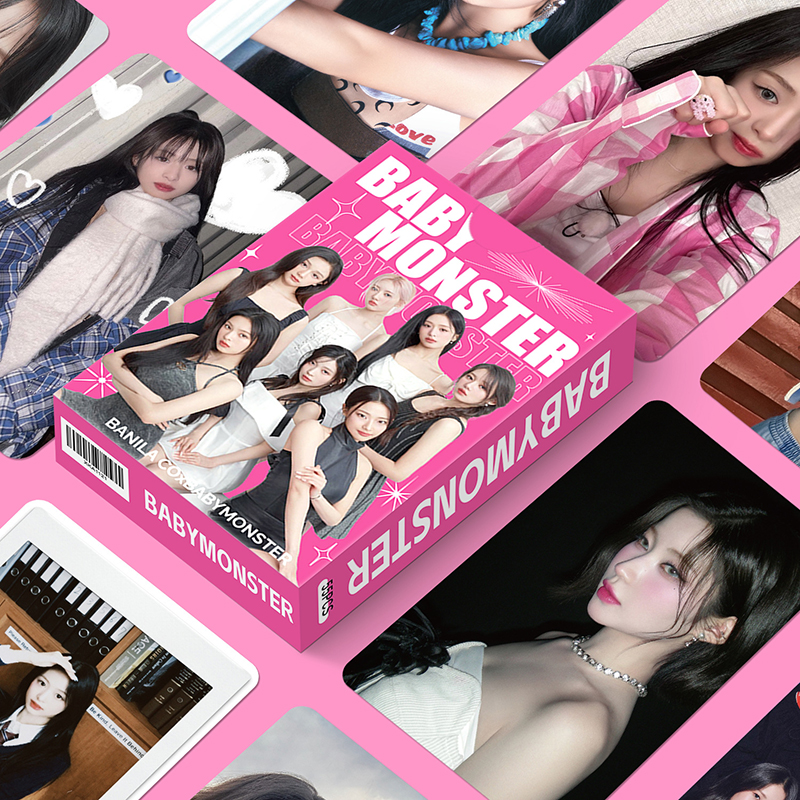 55pcs/box BABYMONSTER Photocard Holographic Card LOMO Card KPOP Collection Card