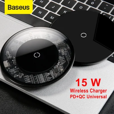 Baseus 15W Wireless Charger Universal Qi Wireless Charging For iPhone 13 Pro Max iPhone 12 Pro Max Airpods Pro PD4.0 QC3.0 Fast Charging For Samsung Huawei Xiaomi For Earbuds