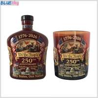 Bluethy Handcrafted Drinkware Novelty Whiskey Bottle 250th Anniversary Elegant Handcrafted Wine Bottle – Collectible Drinkware for Storage Display and Special Occasion Gifts Perfect for Anniversaries
