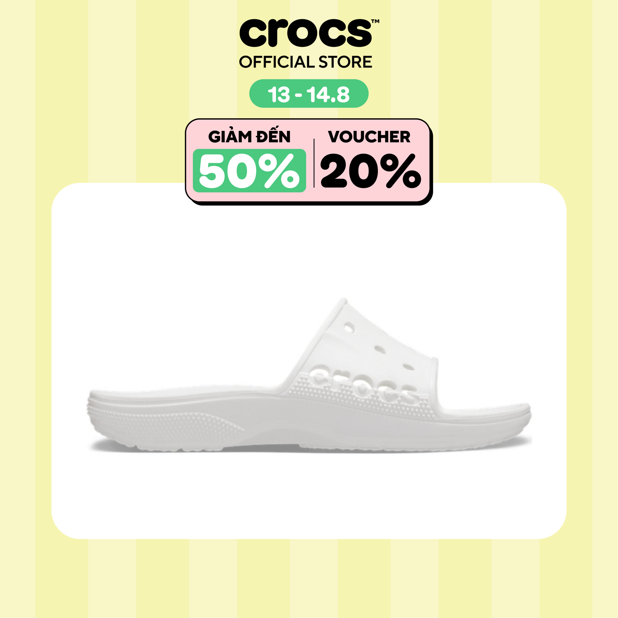 [SẢN PHẨM ĐỘC QUYỀN] Dép quai ngang Unisex Crocs Baya II - White - 208215-100