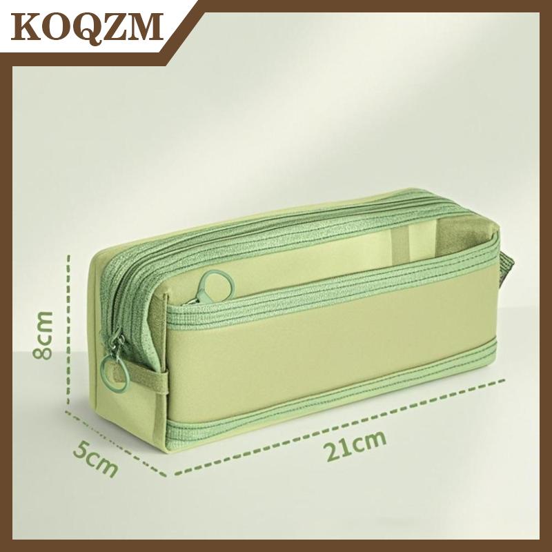 KOQZM💖[HOT SALE]🎈🎈 Multi Color Mesh Pencil Pouch Double Zipper Compartments Transparent Mesh Surface For Students School Office Stationery Storage
