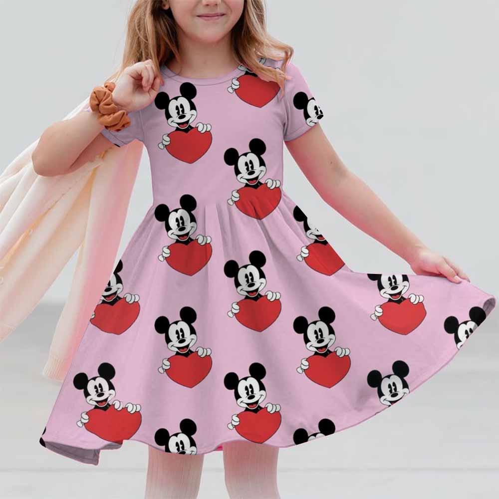 Mickey Mouse Dress For Kids - Cute Princess Puff Sleeve Summer Casual Baby  Girl Disney Costume | Lazada Singapore