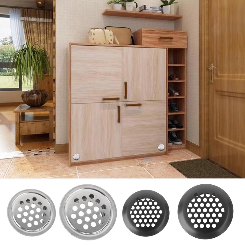 25/35mm Wardrobe Cabinet Mesh Hole Black Silver Air Vent Louver Ventilation Cover Stainless Steel Cupboard Pest Control Home Tool ราคา 2 บาท*ส่งฟรี