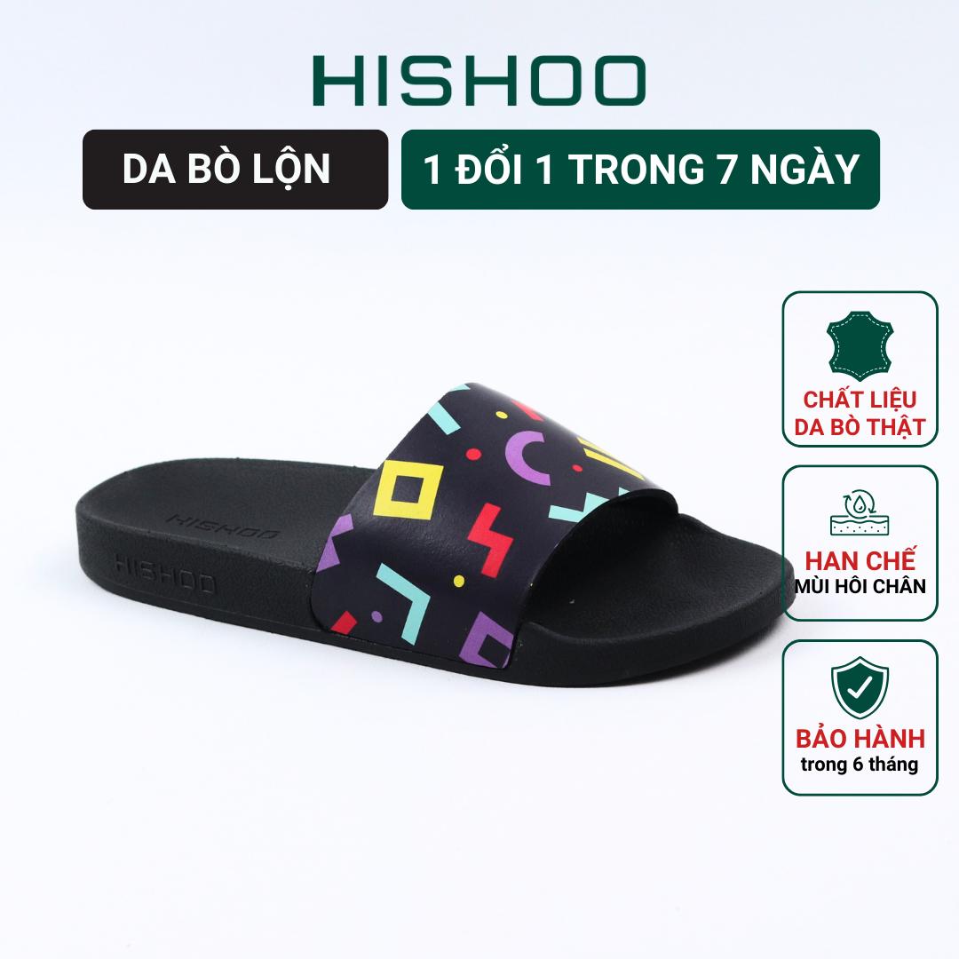 Dép quai ngang slipper Họa Tiết Game Xếp Gạch cao cấp nam, nữ HISHOO siêu nhẹ da Bò thời trang 36-45 U113