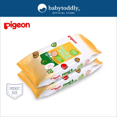 ★ Pigeon 2 In 1 Hand And Mouth Wet Tissue 20 Sheets x 2 Packs / Wet Wipes