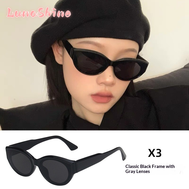 LunaShine New Fashion Oval Sunglasses Female UV400 Sun Protection High-Grade Sunglasses Outdoor Travel Daily Wear Essential ราคา 46 บาท*ส่งฟรี