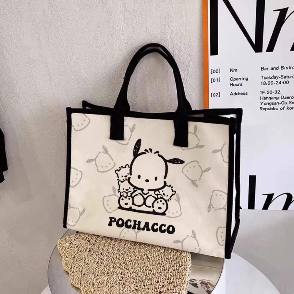 LETIGO In hình dễ thương Túi Vải Hoạt Hình Vải bố Mềm Túi vải cầm tay Cá tính Túi Tote dễ thương - 3