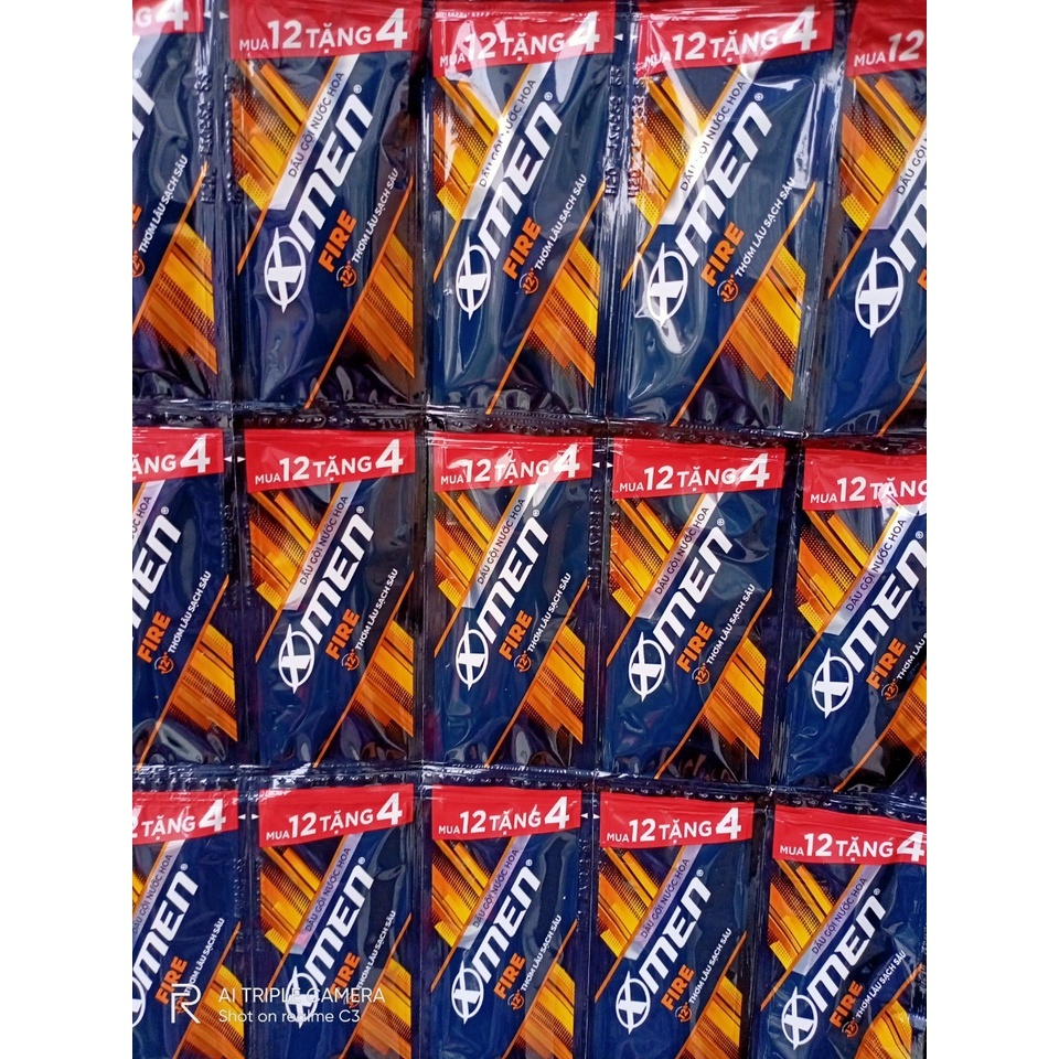 4 Dây( 64 gói) Dầu gội nước hoa XMEN FIRE ACTIVE thơm mạnh mẽ 5g*16 gói/1 dây