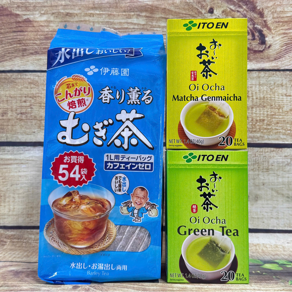 Combo Trà Nhật Uống Hằng Ngày - Trà Xanh + Trà Xanh Gạo Rang + Trà Lúa Mạch Mugicha