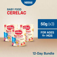 Cerelac Nutripuffs Banana & Strawberry Infant Snack Baby Food 50g - Pack of 3