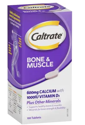 Caltrate Bone and Muscle 100 Tablets (600mg Calcium + 1000IU Vitamin D + Magnesium) Expiry Date: Jan 2023