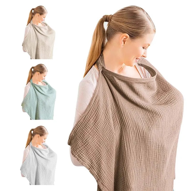 Cotton Mother Cape Blanket Nursing Apron Carseat Stoller Cover Lactation
