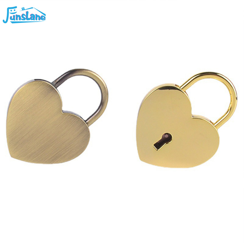 FunsLane Heart Lock With Key, Heart Shape Padlock, Small Love Lock With Key For Jewelry Box, Diary Book Valentine Gift, Wish Lock ราคา 139 บาท*ส่งฟรี