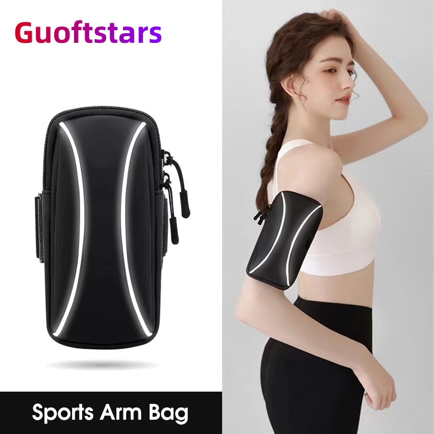 Guoftstars Sports Armbands Wrist Bag Fitness Reflective Arm Bag Pouch Bag