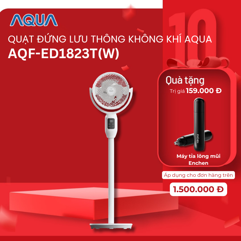 Quạt đứng AI AQUA lưu thông không khí ED1823T(W) - Điều khiển giọng nói - Bảo Hành Chính Hãng