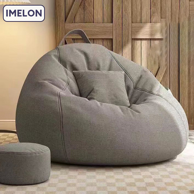 IMELON Ghế sofa lười, túi đậu, phòng khách màu đỏ ròng, phòng ngủ, ban công tatami giản dị, ghế lười, có thể nằm, ngủ, pouf nhỏ