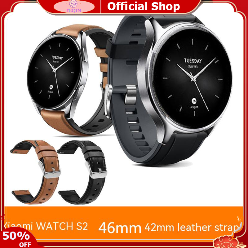 TEQIN【Fast Delivery】Replacement Watch Band Leather Strap Wristband Bracelet Strap Compatible For Xiaomi Watch S2 46mm 42mm ราคา 84 บาท*ส่งฟรี