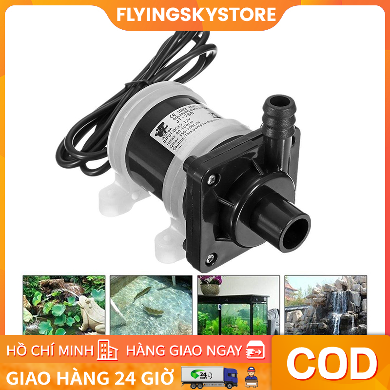 Máy Bơm Nước Không Chổi Than Động Cơ Năng Lượng Mặt Trời DC 12V Máy Bơm Nước Chìm Điện Từ Không Chổi Than 700L H Máy Bơm Nước Từ Tính Mini Bể Cá Bể Cá Đài Phun Nước