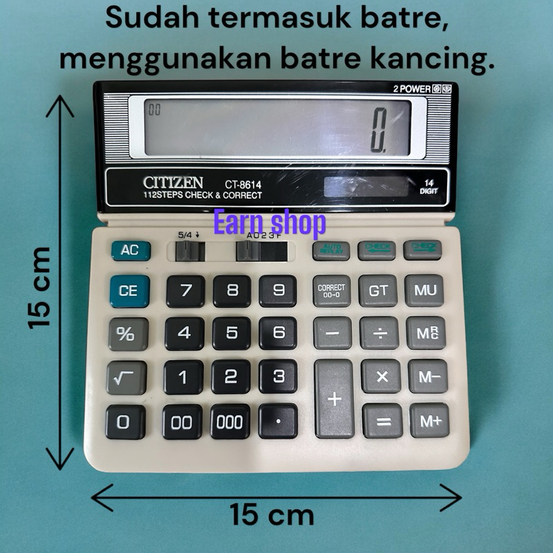 Kalkulator Citizen 14 Digit CT-8614 | Kalkulator Dagang CT 8614