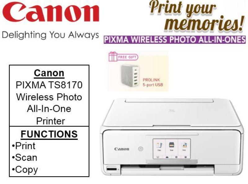 Canon PIXMA TS8170 Wireless Photo **Free Prolink 5-Port USB Till 20th May 2019** All-In-Ones Printer Singapore
