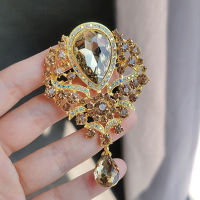 JULYHOT Sang trọng thanh lịch lớn pha lê nước-drop trâm cài cho phụ nữ Cô Gái cổ điển thời trang mặt dây chuyền Corsage thanh lịch chân đám cưới đồ trang sức