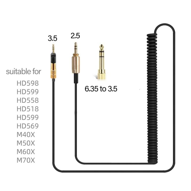 Hiệu suất âm thanh vượt trội Cáp lò xo cho HD598/599hd/558H/D518/hd599/hd569 lý tưởng cho người yêu âm nhạc và các chuyên gia