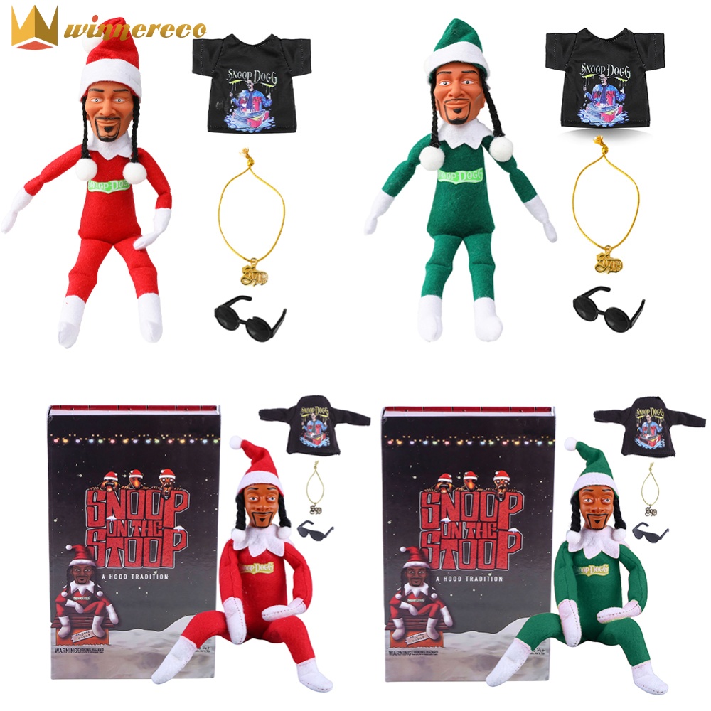 Cute 12 Inch Christmas Elf Plush Doll with Stylish T-shirt Sunglasses and Necklace Ideal for Kids' Holiday Gift and Decor ราคา 350 บาท*ส่งฟรี