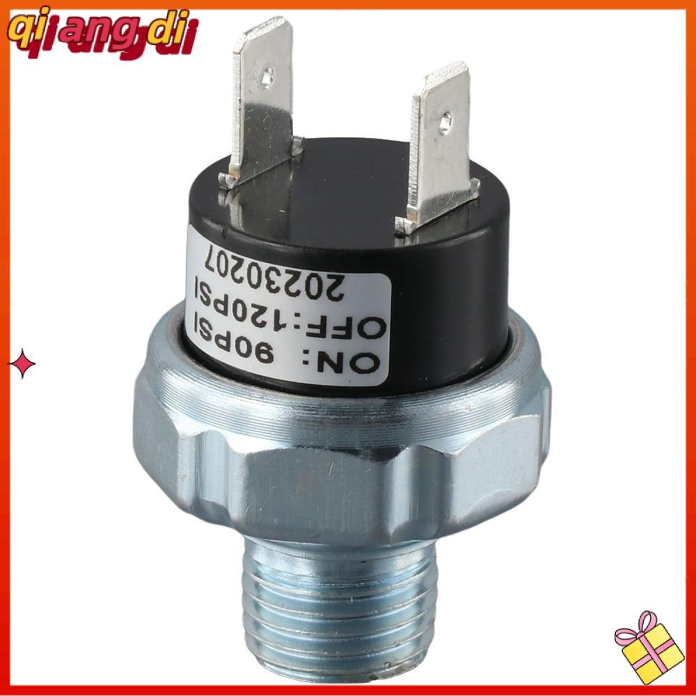 Qiangdi 90-120 psi công tắc áp suất không khí ren đực npt 1/4" bạc máy nén khí dễ dàng áp suất 24v 12v công tắc áp suất hộp khí