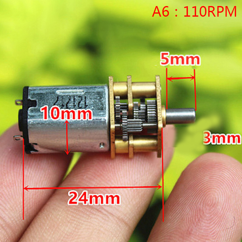 waqajh Micro N20 Bánh Động Cơ Tốc Độ Chậm Kim Loại Hộp Số Giảm Tốc Động Cơ Điện Tự Làm Đồ Chơi - 6