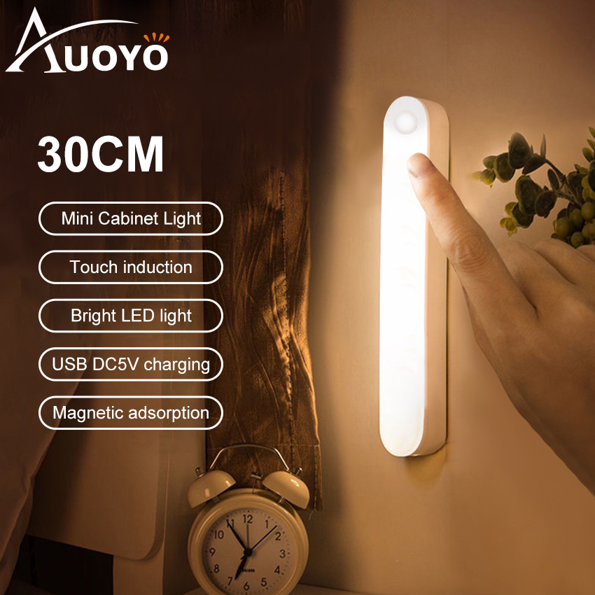 Auoyo Đèn Ngủ Led Đèn Mờ Cảm Ứng Không Dây Đèn Từ Tính Treo Pin Sạc USB