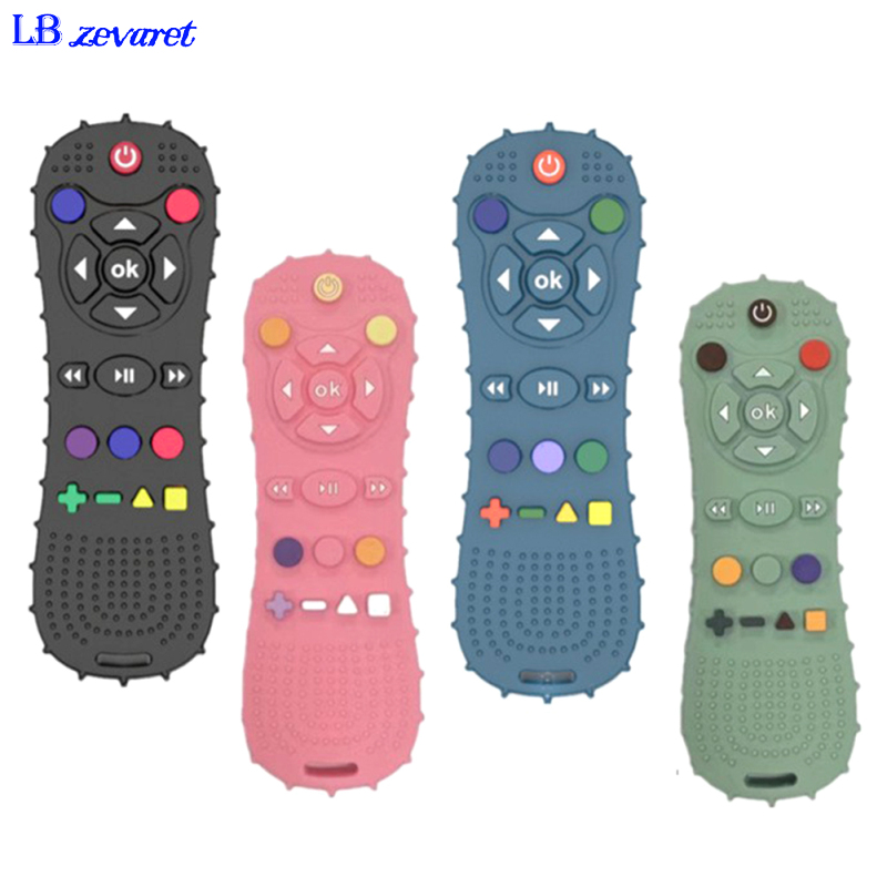 Lbzevaret【hàng có sẵn】đồ chơi mọc răng em bé điều khiển từ xa hình dạng Silicone MOL Stick Teether đồ chơi gặm cho 3 + tháng trẻ sơ sinh