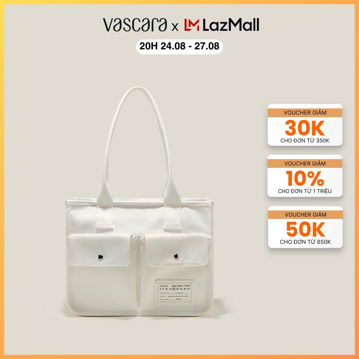 Vascara túi venti tote vải canvas đa ngăn - tot 0137