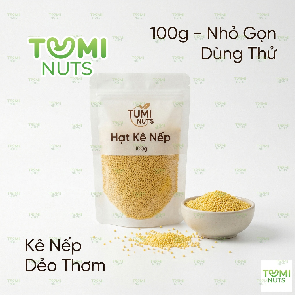 Hạt Kê Nếp Tumi Nuts 100g – Kê Nếp Dẻo Thơm, Hạt Nhỏ Vàng Tự Nhiên, Túi Zip Tiện Dùng