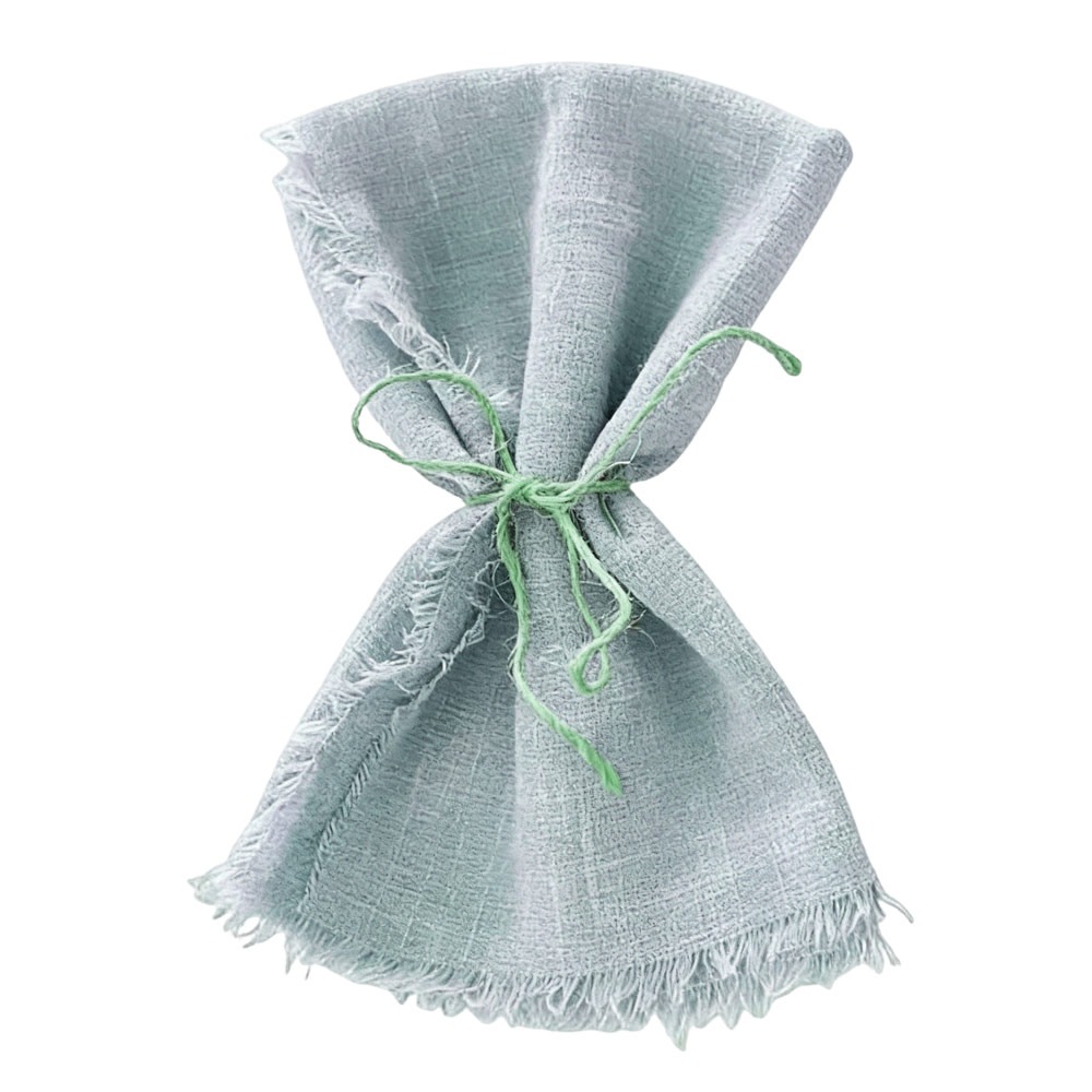 MUMU 6pcs 42x42cm Khăn ăn có tua rua Có thể tái sử dụng Màu xanh lá cây thông thường Khăn ăn viền tua rua Khăn trải bàn Phong cách cổ điển Khăn giấy gạc Bàn tiệc cưới - 3