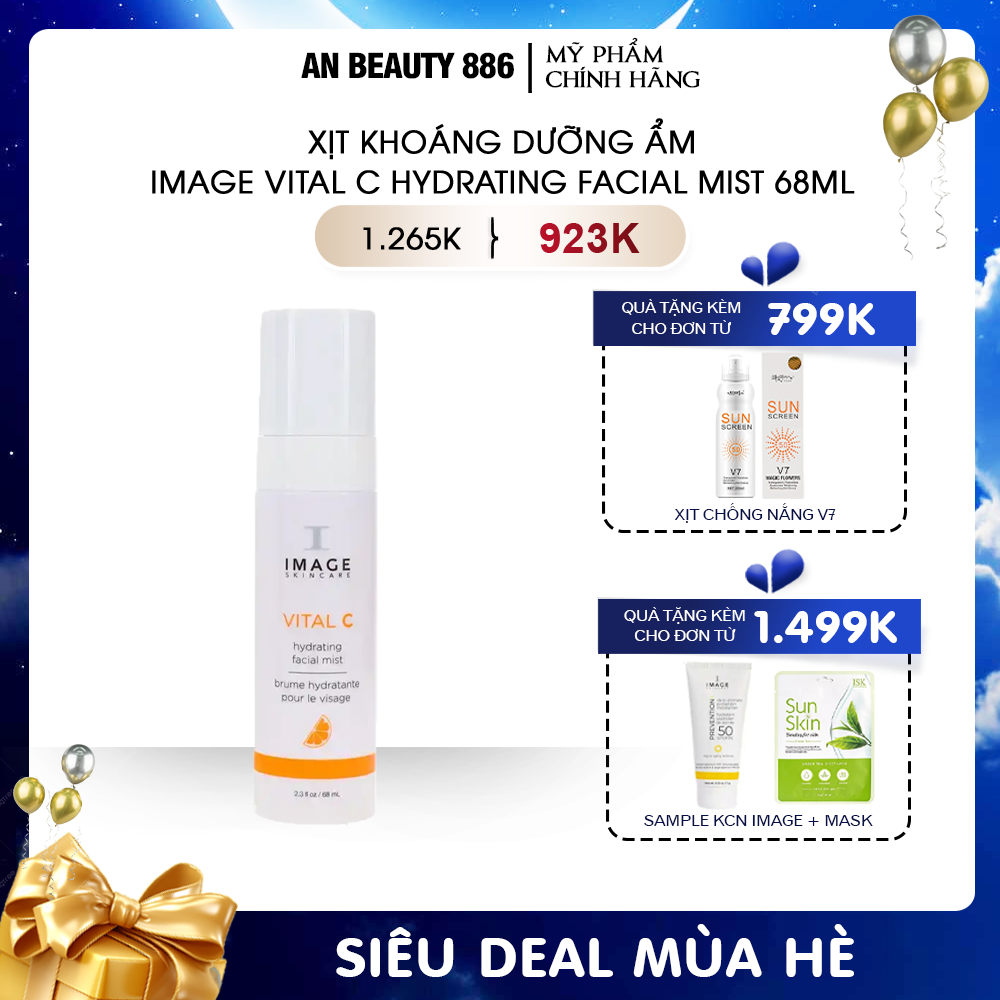 Xịt khoáng dưỡng ẩm, tăng sức đề kháng cho da Image Vital C Hydrating Facial Mist 68ml