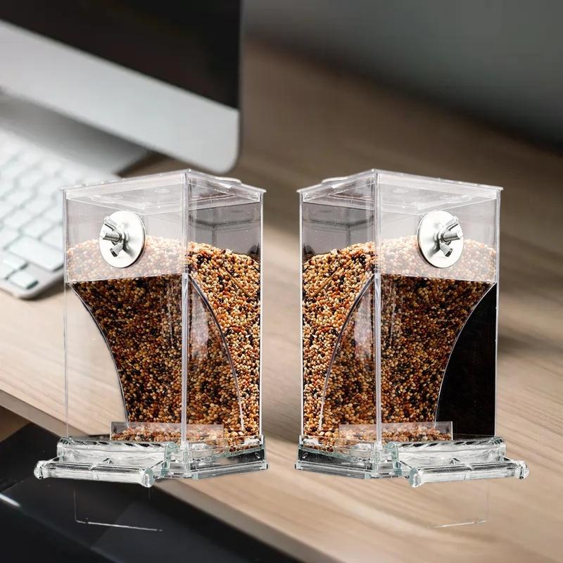 [JIESHENG] Flash Sale Công suất lớn chim trung chuyển Hộp chống giật gân chim thực phẩm quả bền Vẹt ăn hộp cho chim vừa nhỏ