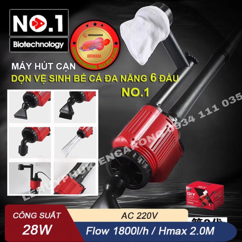 Máy hút cặn no1 vệ sinh bể cá đa năng 6 đầu công suất 28w