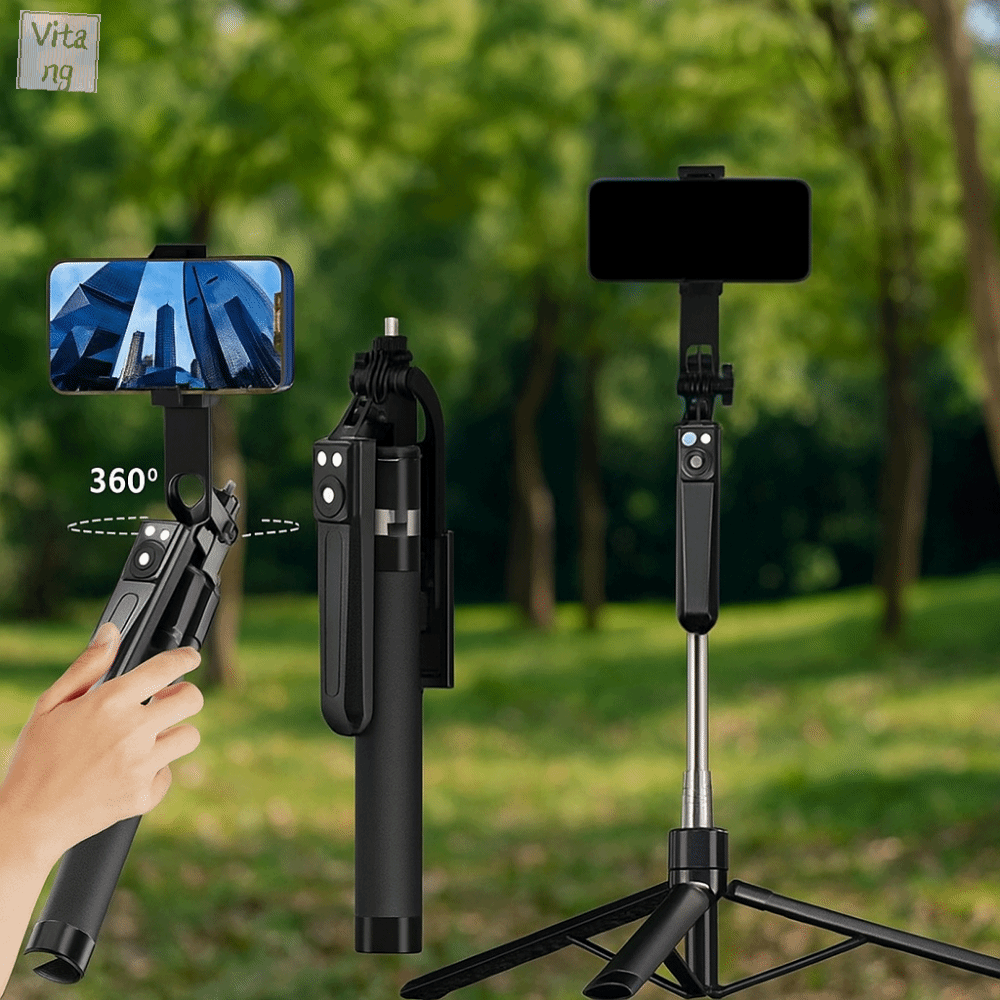 VITANG Điều khiển từ xa không dây Gậy selfie Bluetooth 1,7 triệu 360 °   Xoay Gậy tự sướng chân máy Di động Thiết kế có thể gập lại Giá đỡ điện thoại để quay video