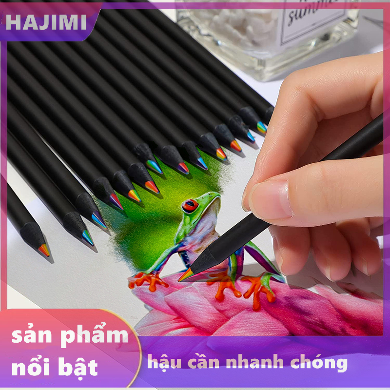 Hajimi 1PC 7 màu gradient cầu vồng bút chì Jumbo màu bút chì nhiều màu bút