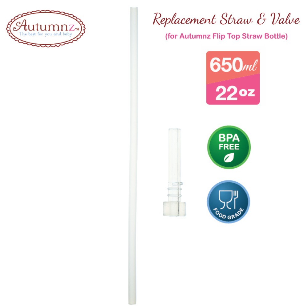 Autumnz - Flip Top Straw Bottle (350ml/ 500ml/ 630ml) (12oz/17oz/22oz) [FREE Replacement STRAW] Botol Kanak Kanak