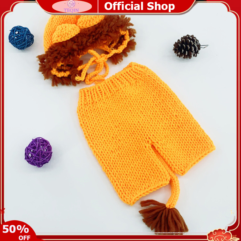 TEQIN toy new Newborn Photography Props Outfits Crochet Cute Lion Sets Newborn Photography Accessories Girl Boy Photoshoot Props Set Children Clothes Suit For Babies Aged 0-6 Months ราคา 214 บาท*ส่งฟรี