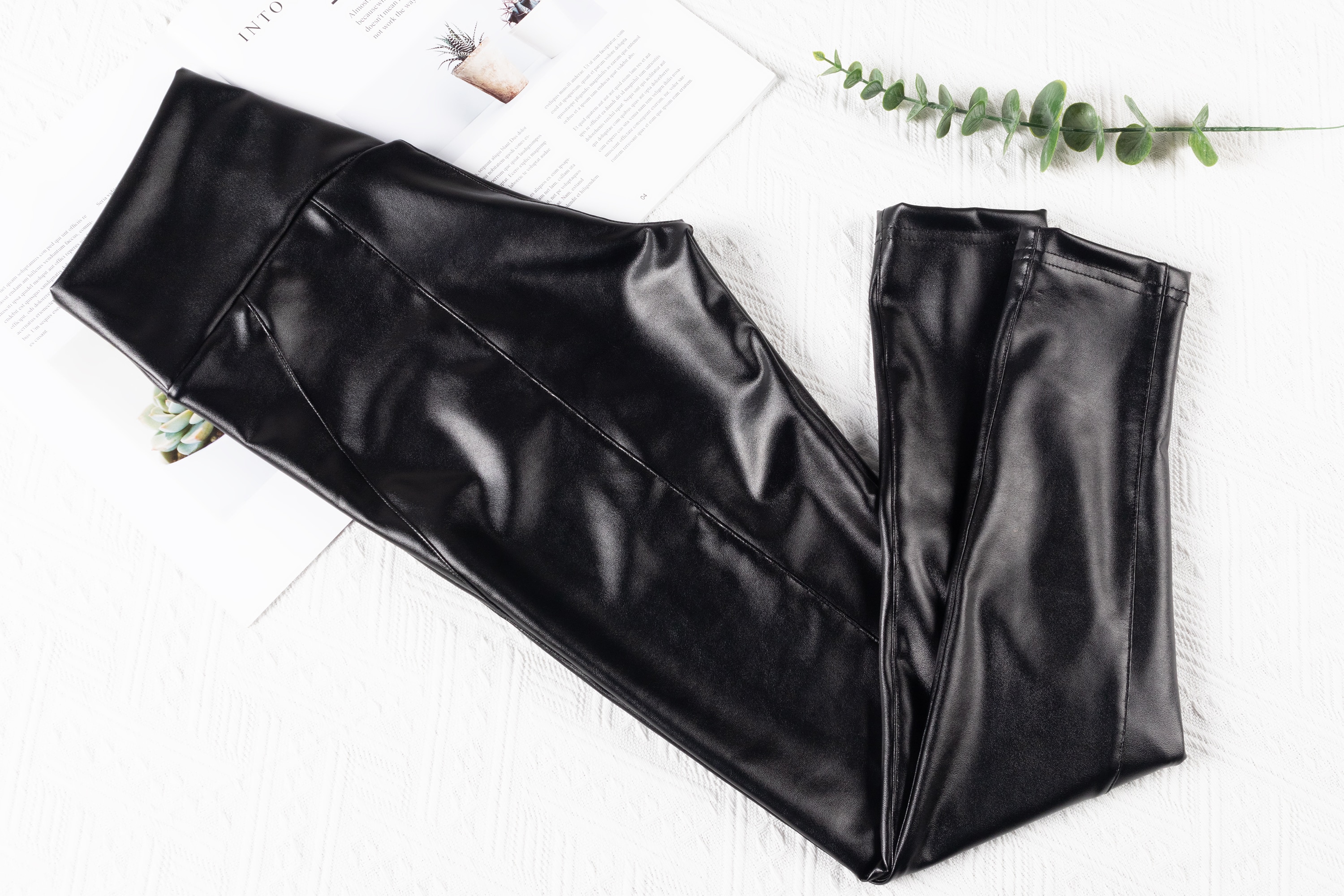 Pairadize Classic Assthetic Pants Leather Leggings, Patent