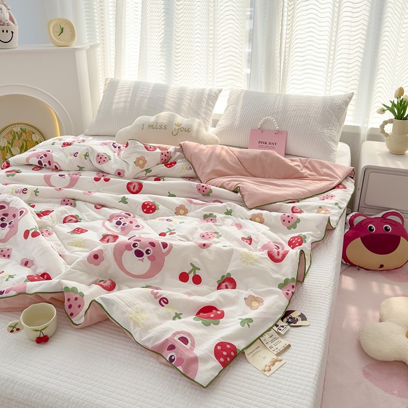 Chăn Hè Cotton Đũi Hữu Cơ Soybean Fiber Xơ Đậu Nành nhập khẩu kích thước 2mx2m3.