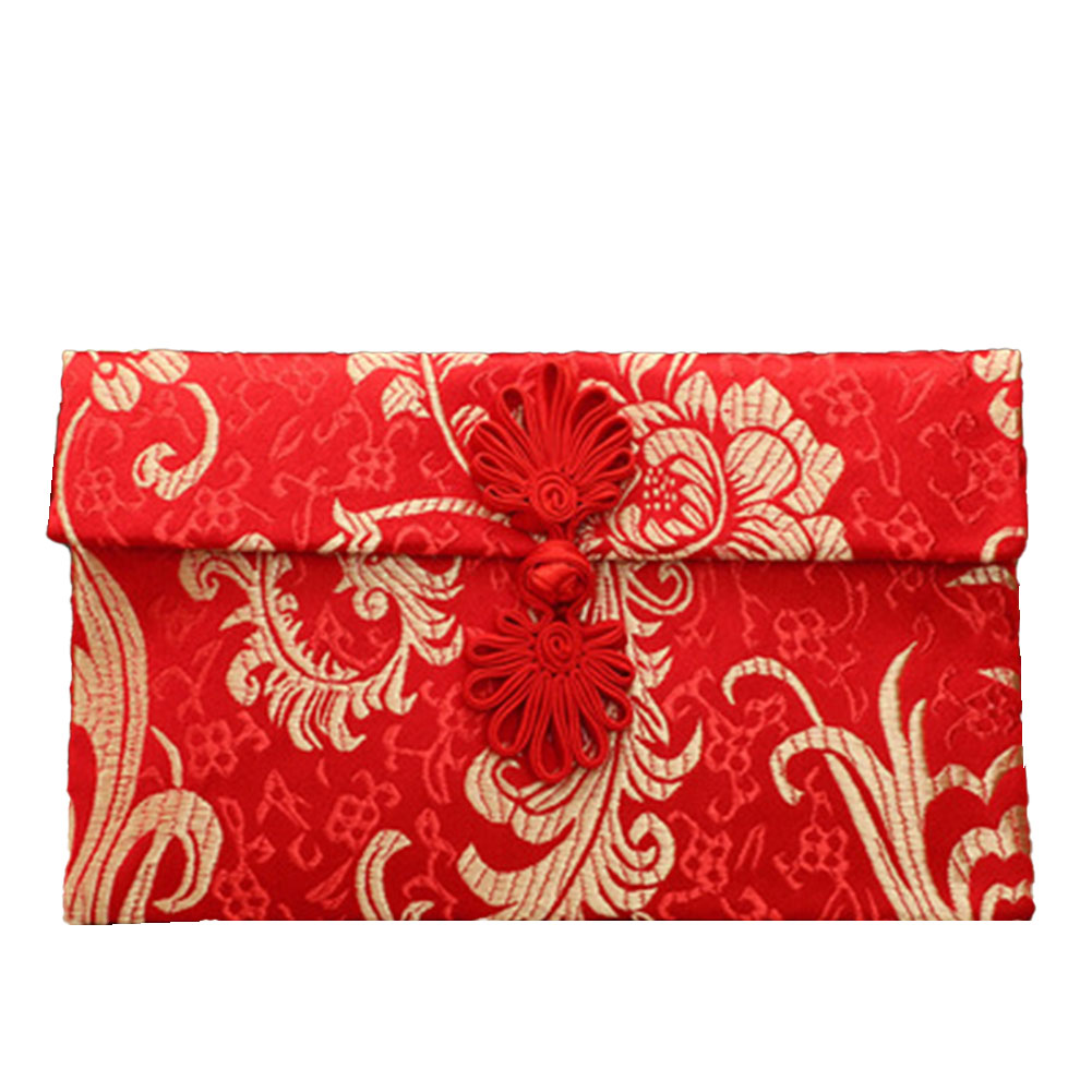【ZNBY】Chinese Handmade Brocade Red Envelope Wedding Money Packet Lucky Money Bag Cny Spring Festival Gift
